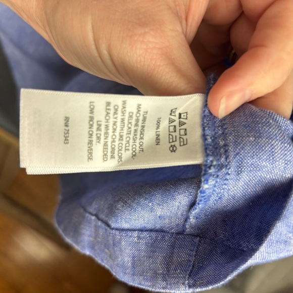 Sigrid Olsen 100% Linen Chambray-look Blue lightweight Sheath Dress Sz M - Picture 4 of 8